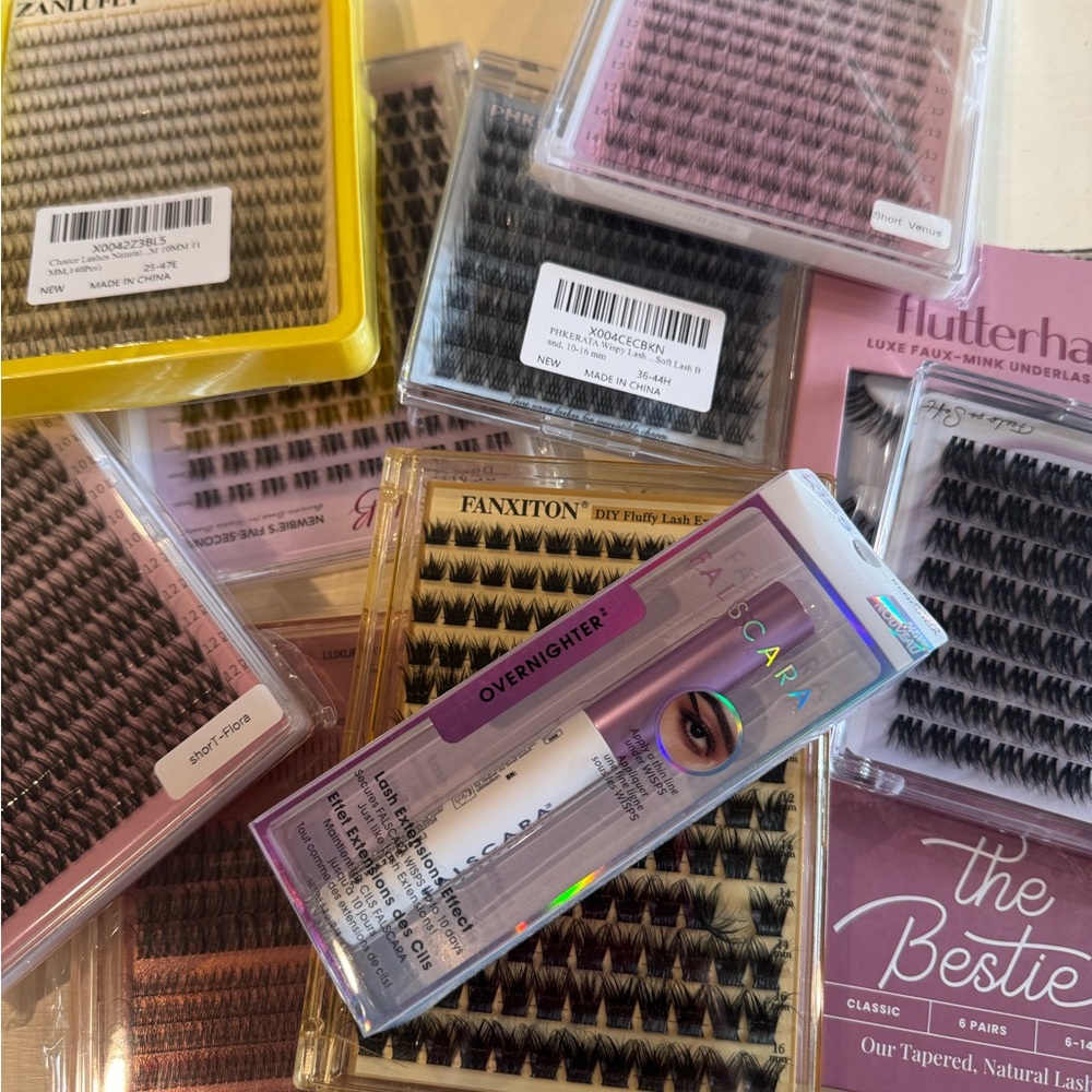 Assorted Eyelash Extensions and Lash Glue Set